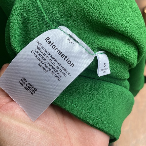 Reformation Juliette emerald green midi wrap dress - Picture 12 of 16